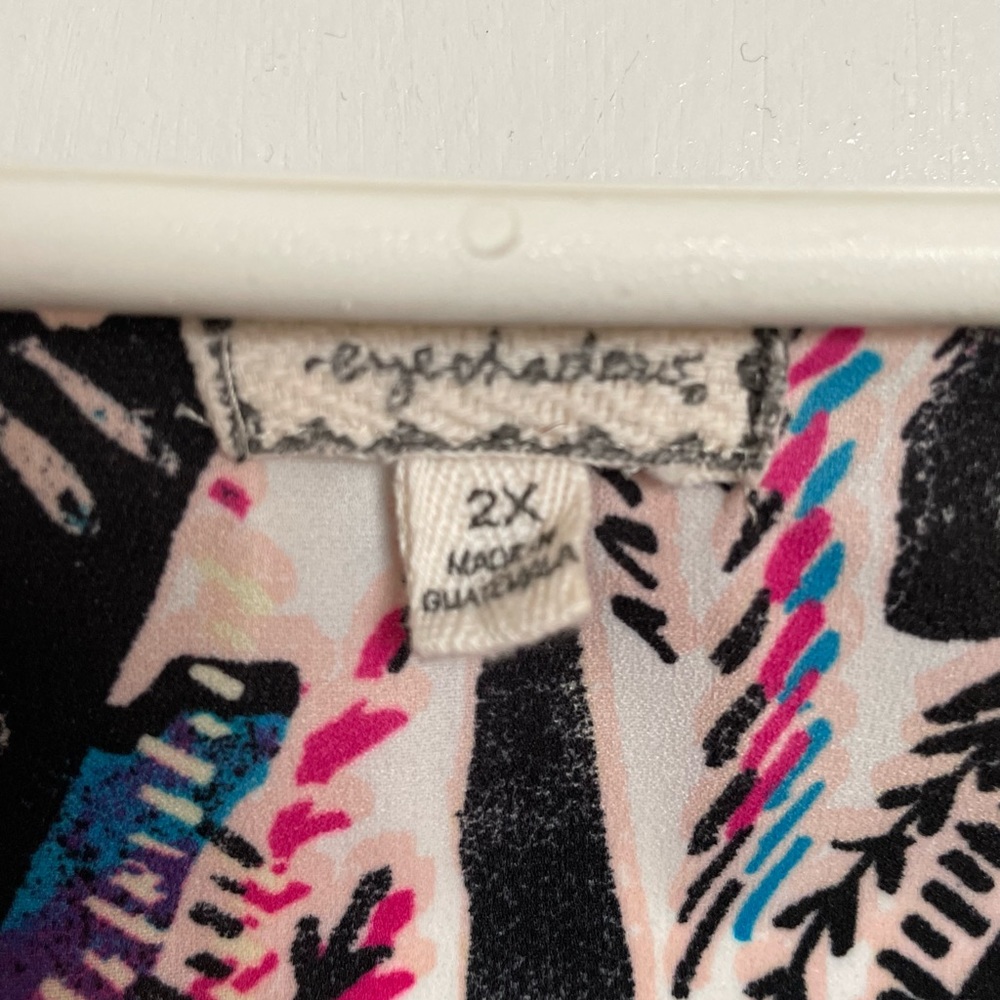 Eyeshadow Scoop Neck Multicolor Blouse - Size 2X - Picture 5 of 13